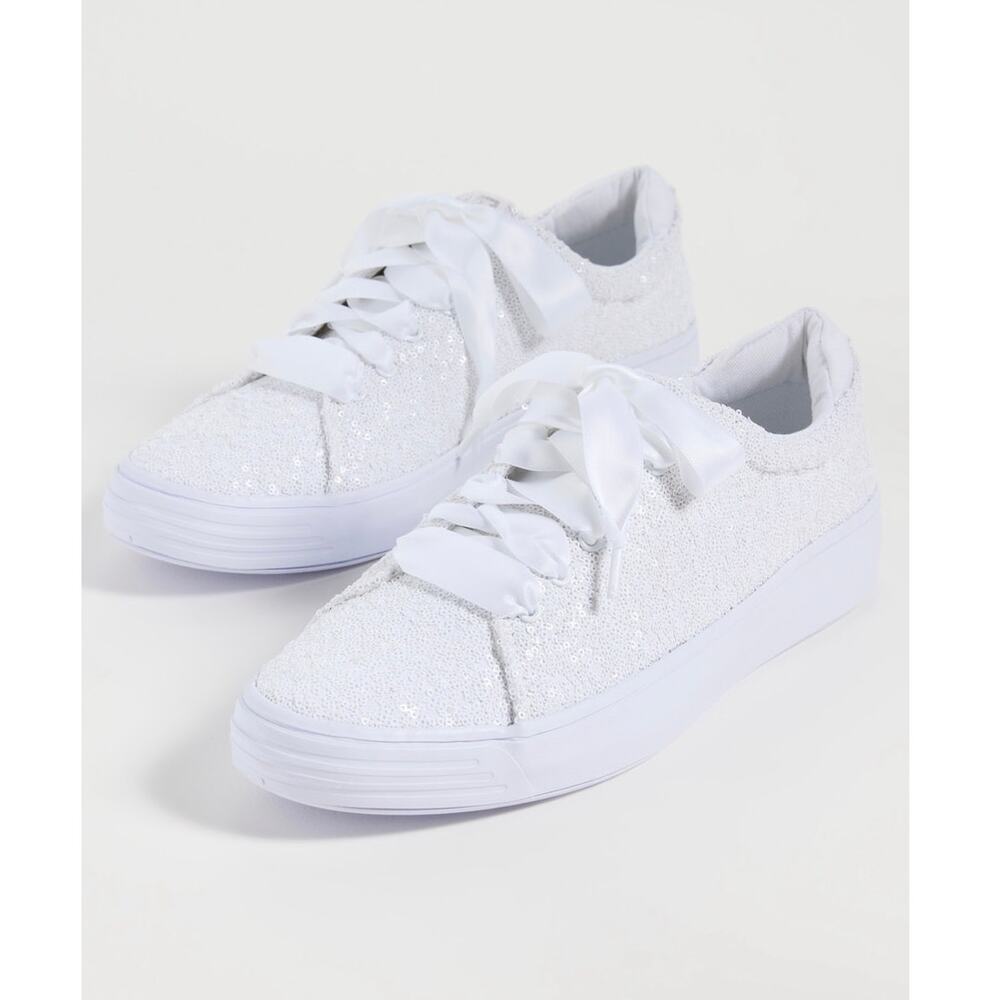 New Keds Alley Celebration Sequins Sneakers in White Women's Size 9.5